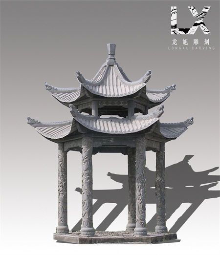 优质天然石材手工雕刻凉亭