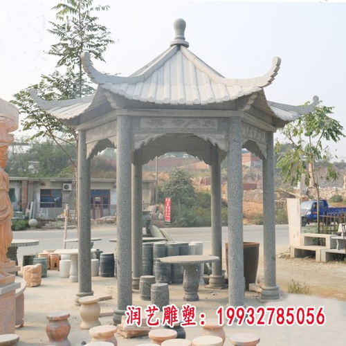 青石石雕凉亭 信阳石材凉亭雕塑加工厂